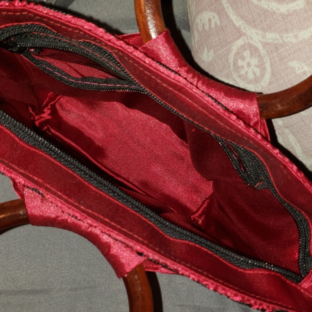 Raspberry small evening bag, or just fun bag